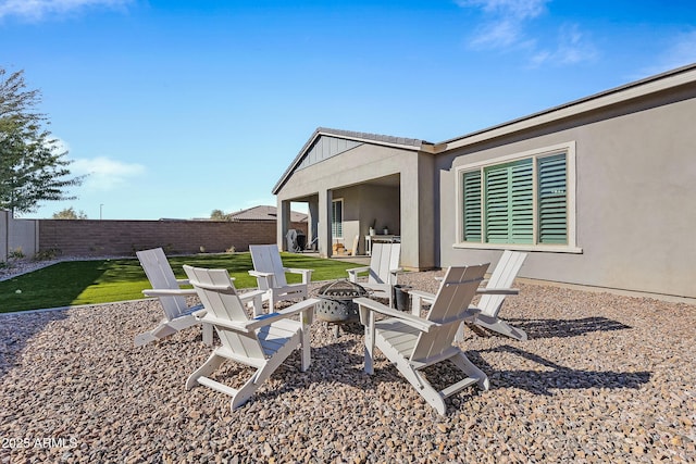 1439 E Mead Dr, Gilbert, AZ 85298 - view of patio / terrace with a fire pit