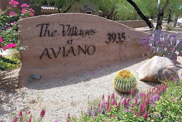 view of community sign