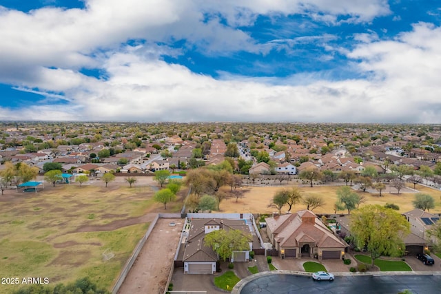 aerial view with a residential view