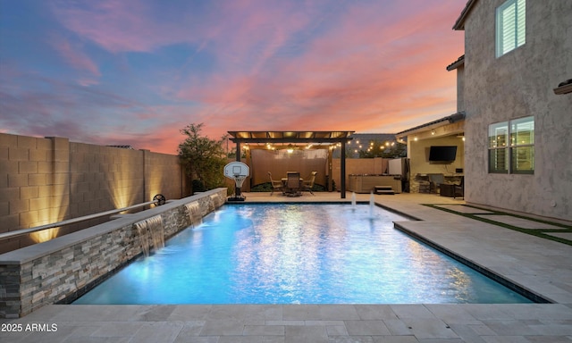 2915 W Night Owl Ln, Phoenix, AZ 85085 - view of swimming pool with a fenced backyard, a patio, and a pergola