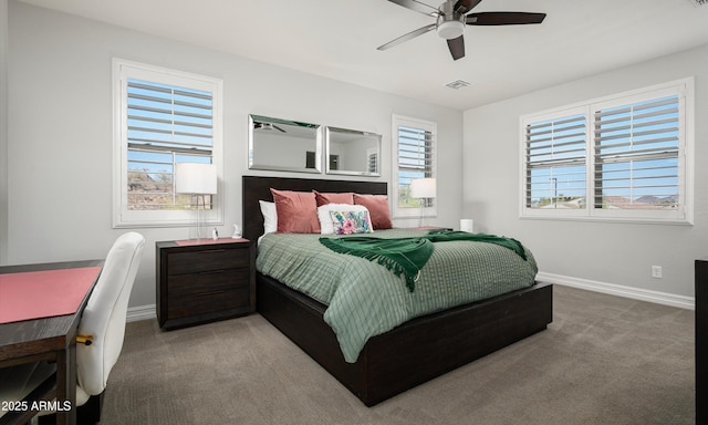 2915 W Night Owl Ln, Phoenix, AZ 85085 - carpeted bedroom featuring baseboards and a ceiling fan