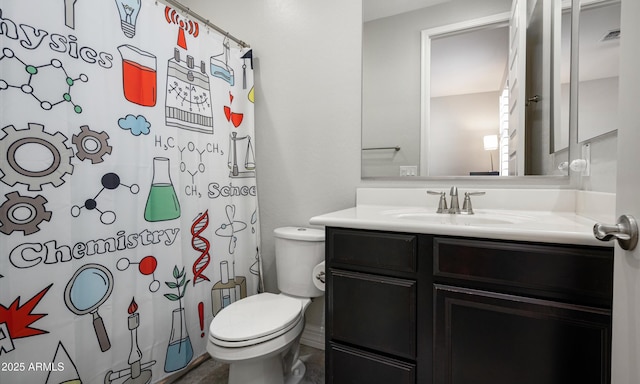 2915 W Night Owl Ln, Phoenix, AZ 85085 - full bathroom with toilet, vanity, and a shower with shower curtain