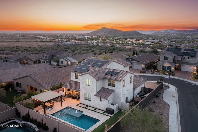 2915 W Night Owl Ln, Phoenix, AZ 85085 - aerial perspective of suburban area with a pool and mountains