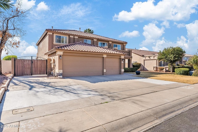 mediterranean / spanish-style house featuring a garage