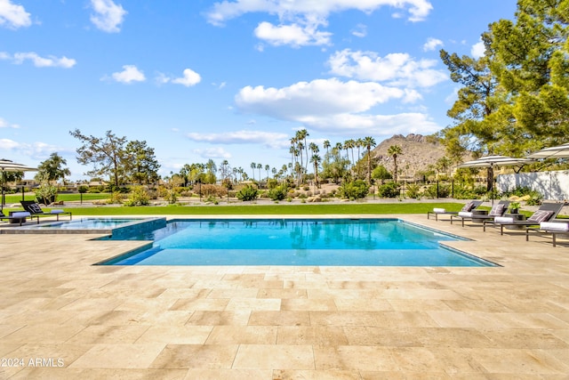 view of pool featuring a patio area