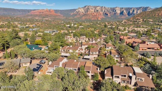 1380 Vista Montana Rd Unit 22, Sedona, AZ 86336 - aerial view of property and surrounding area with a mountain backdrop and nearby suburban area