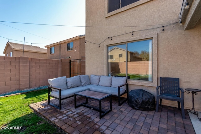 view of patio / terrace featuring outdoor lounge area