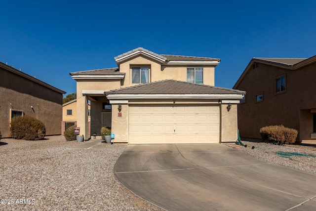 view of front of home with a garage