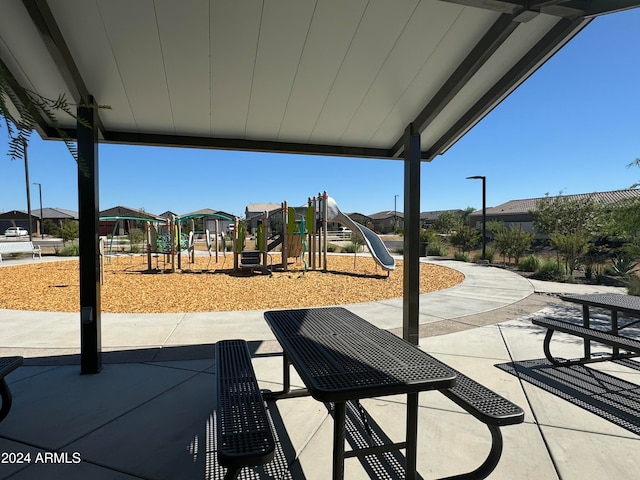 view of patio / terrace featuring a playground