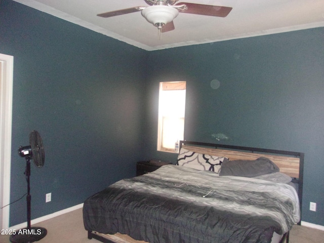4616 E Monument Way, Rimrock, AZ 86335 - bedroom featuring carpet flooring, crown molding, and a ceiling fan