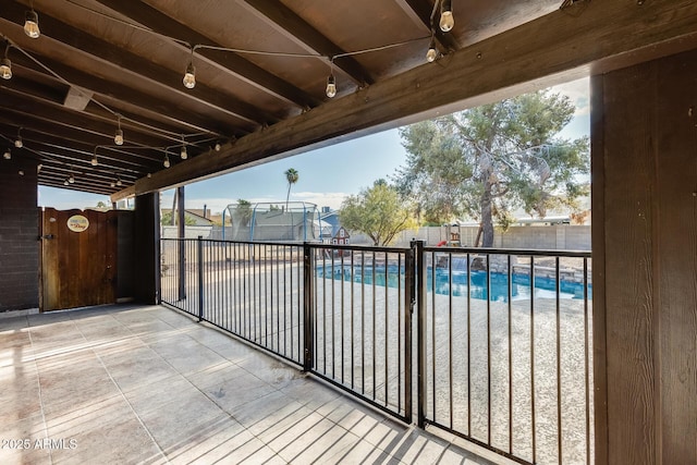 exterior space with a trampoline