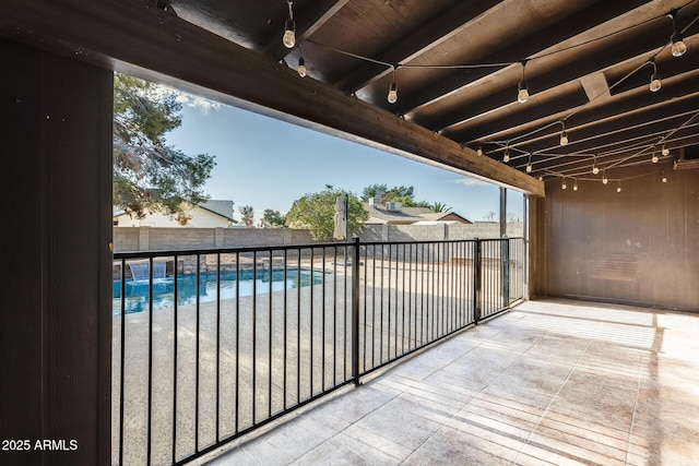 balcony featuring a patio