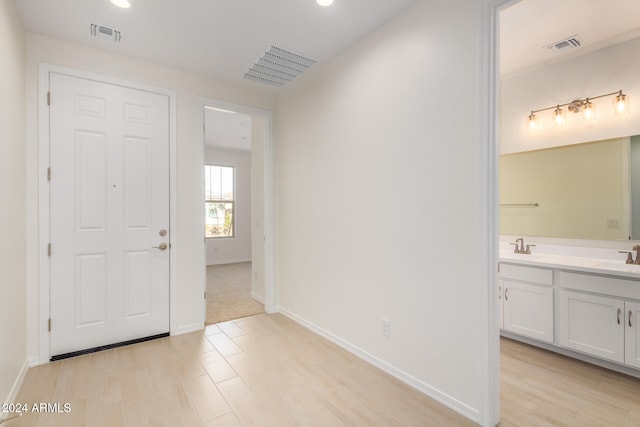 foyer featuring sink