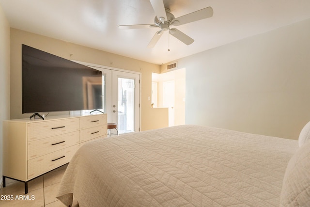 10601 N 36th St, Phoenix, AZ 85028 - bedroom featuring a ceiling fan, tile patterned floors, and access to outside
