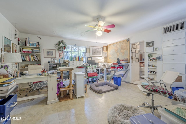 3303 E Clarendon Ave, Phoenix, AZ 85018 - office featuring ceiling fan and tile patterned floors