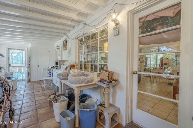 3303 E Clarendon Ave, Phoenix, AZ 85018 - sunroom featuring beamed ceiling