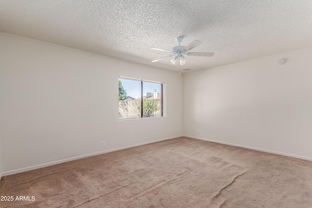6534 S Marilyn Ann Dr, Tempe, AZ 85283 - unfurnished room featuring baseboards, a textured ceiling, ceiling fan, and carpet flooring