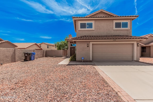 15440 S 38th St, Phoenix, AZ 85044 - view of front of house featuring stucco siding, a tiled roof, driveway, and an attached garage