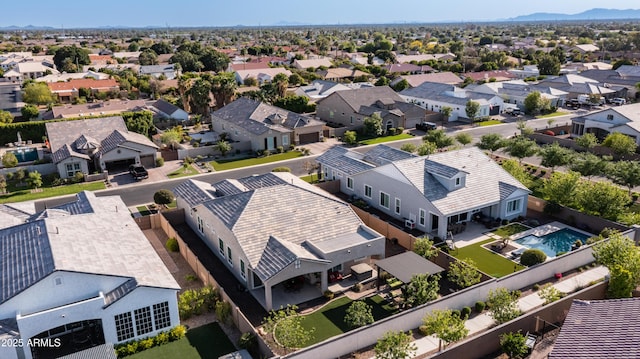 drone / aerial view with a residential view