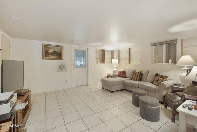 view of tiled living room