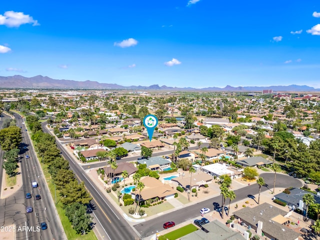 aerial perspective of suburban area featuring mountains