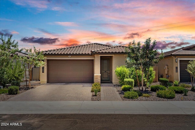 view of front facade featuring a garage