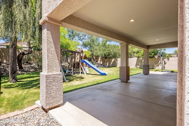 7758 E Nestling Way, Scottsdale, AZ 85255 - view of patio with a playground