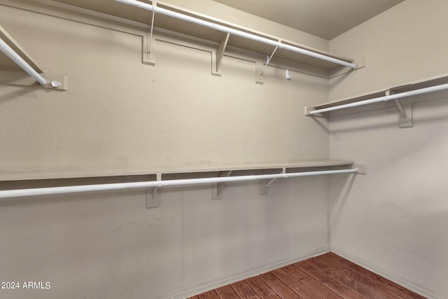 spacious closet featuring dark wood-style floors