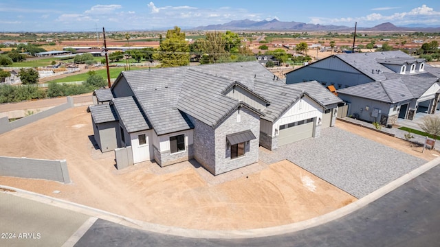 bird's eye view featuring a mountain view