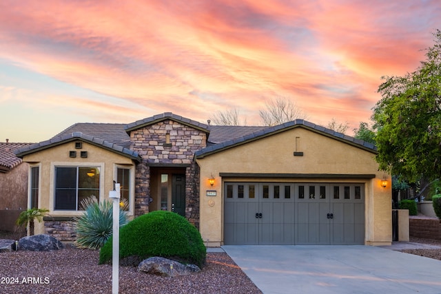 view of front facade with a garage