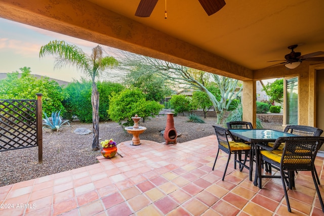 view of patio / terrace with ceiling fan