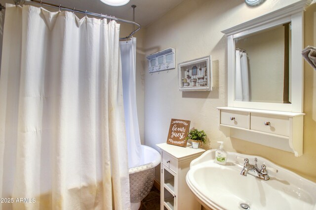 669 W Monarch Cir, Lakeside, AZ 85929 - full bath with a sink and a shower with shower curtain