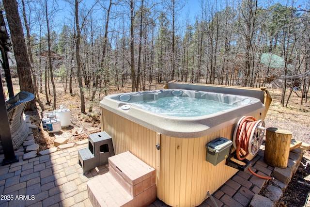 669 W Monarch Cir, Lakeside, AZ 85929 - exterior space featuring a patio area and a hot tub