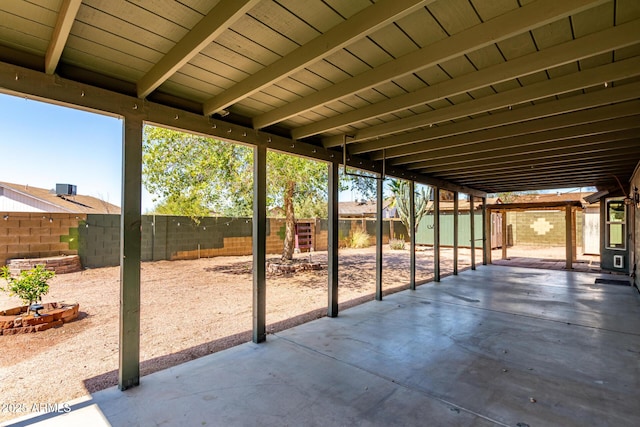 view of patio featuring a fenced backyard
