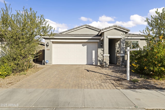 view of front of property featuring a garage