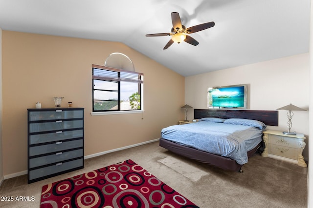 29806 N 43rd Pl, Cave Creek, AZ 85331 - carpeted bedroom featuring ceiling fan, baseboards, and vaulted ceiling