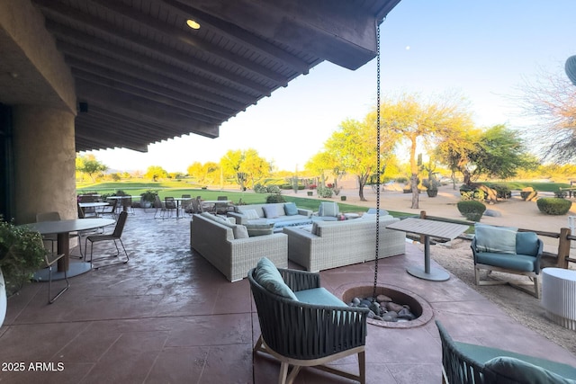 29806 N 43rd Pl, Cave Creek, AZ 85331 - view of patio / terrace featuring an outdoor living space with a fire pit and outdoor dining area