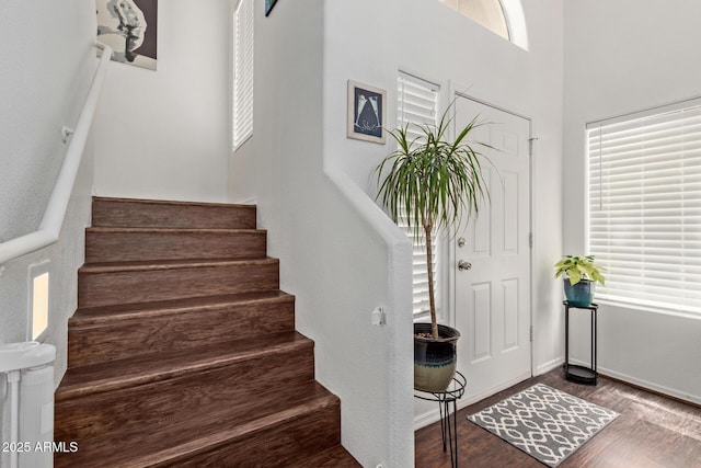 3222 E Cortez St, Phoenix, AZ 85028 - entryway with wood finished floors, stairway, and baseboards