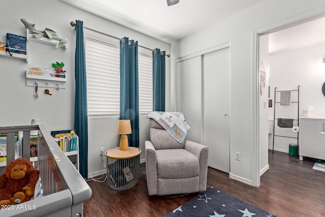 3222 E Cortez St, Phoenix, AZ 85028 - bedroom featuring wood finished floors, a closet, and baseboards