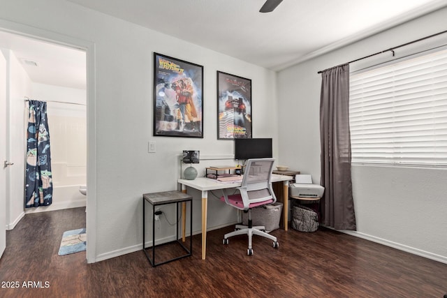 3222 E Cortez St, Phoenix, AZ 85028 - home office with wood finished floors and baseboards