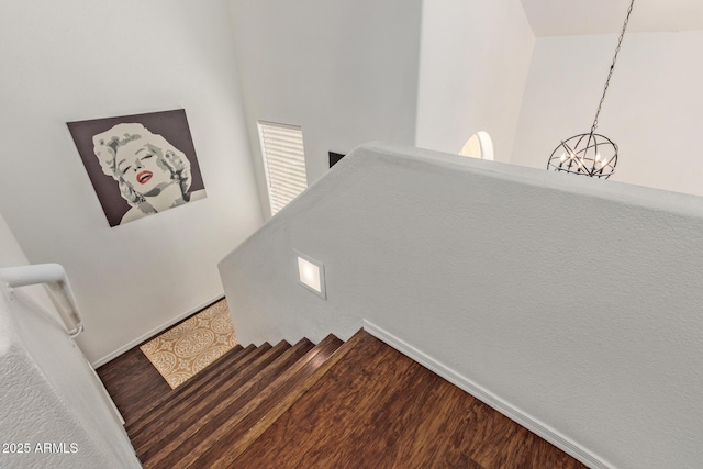 3222 E Cortez St, Phoenix, AZ 85028 - stairs featuring a chandelier