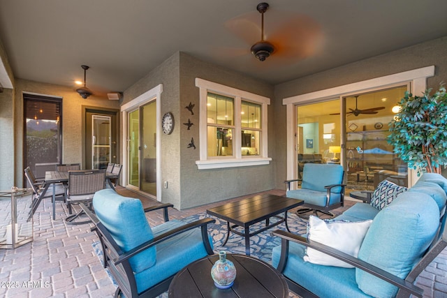 4876 N 207th Ln, Buckeye, AZ 85396 - view of patio featuring outdoor dining space, outdoor lounge area, and ceiling fan