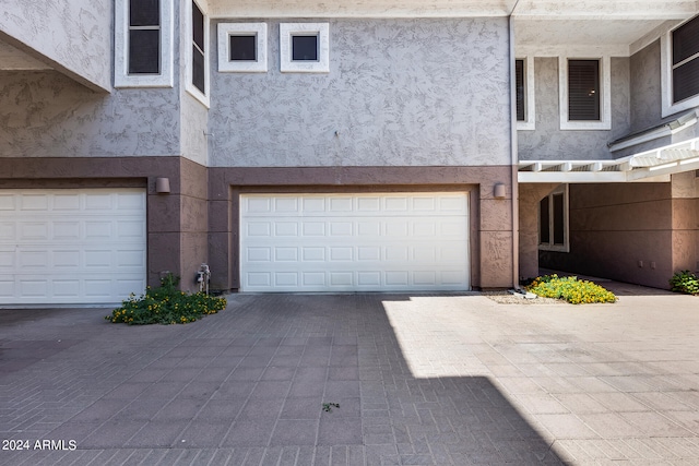 exterior space featuring a garage