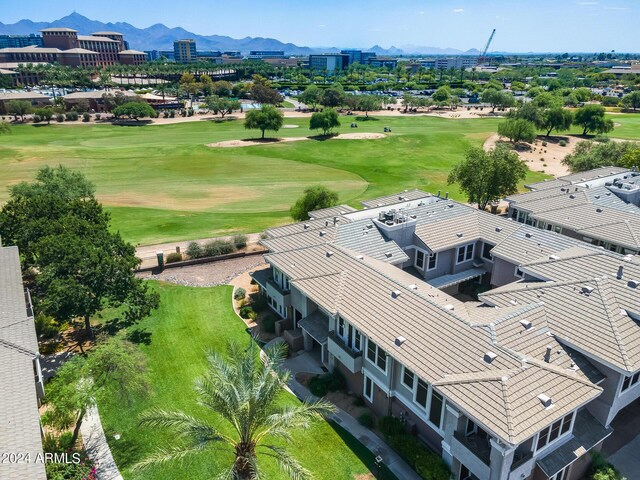 drone / aerial view with a mountain view