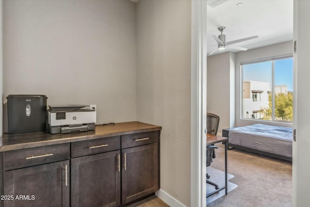 bathroom with ceiling fan