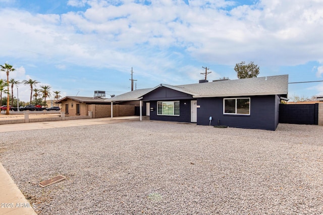 view of front of home with fence