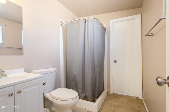 4565 Aspen Dr, Sierra Vista, AZ 85635 - bathroom with toilet, tile patterned flooring, vanity, and walk in shower