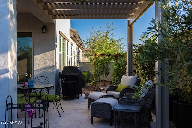 21194 W Hillcrest Blvd, Buckeye, AZ 85396 - view of patio / terrace with a pergola and grilling area
