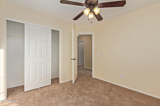 6321 S Teresa Dr, Chandler, AZ 85249 - unfurnished bedroom with light colored carpet, a closet, baseboards, and a ceiling fan