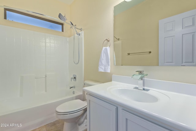 6321 S Teresa Dr, Chandler, AZ 85249 - bathroom with toilet, vanity, shower / bath combination, and tile patterned flooring